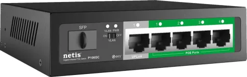 Коммутатор/ Коммутатор Netis P106GC (L2) 5x1Гбит/с 1SFP 4PoE 60W неупр фото 2