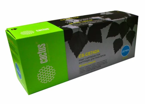 -/ Картридж лазерный Cactus CS-CE742A CE742A желтый (7300стр.) для HP... фото 3