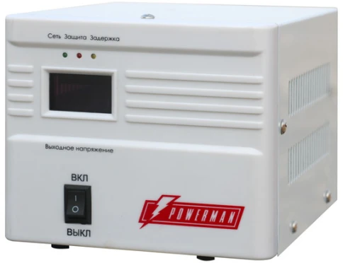 Стабилизатор POWERMAN AVS 1000A, ступенчатый регулятор, 1000ВА/550Вт, 160-260В, максимальный входной ток 7А, 1 евророзетка, IP-20, напольный, 190мм х 150мм х130мм, 2.87 кг./ Stabilizer POWERMAN AVS 1000A, step-type regulator, 1000 VA / 550W, 160-260V, the фото 3