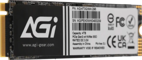 Твердотельный накопитель AGi PCIe 3.0 x4 4TB AGI4T0GIMAI298 AI298 M.2... фото 3