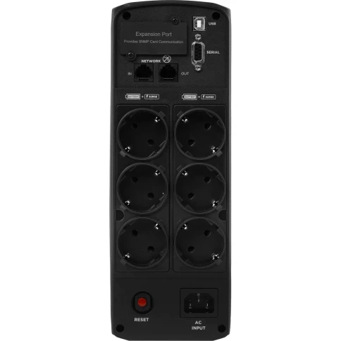 Источник бесперебойного питания/ UPS Line-Interactive CyberPower CP1600EPFCLCD 1600VA/1000W USB/RS-232/RJ11/45/USB/SNMPslot  charger A/С (6 EURO), с чистым синусом при работе от АКБ фото 7