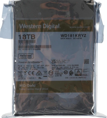 Жесткий диск WD SATA-III 18TB WD181KRYZ Server Gold 512E (7200rpm)... фото 5