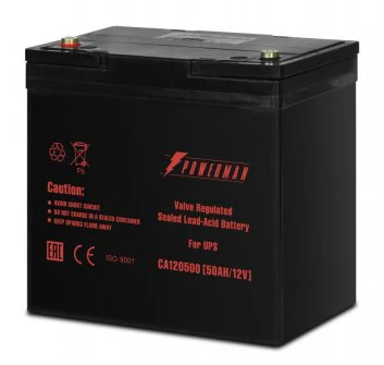 Батарея POWERMAN Battery CA12500, напряжение 12В, емкость 50Ач, макс. ток разряда 500А, макс. ток заряда 15А, свинцово-кислотная типа AGM, тип клемм M1, Д/Ш/В В229/138/208, 16.2 кг./ Battery POWERMAN Battery CA12500, voltage 12V, capacity 50Ah, max. disch фото 2