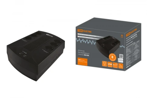 Источник бесперебойного питания ИБП 850 ВА 6 розеток +2USB TDM фото 1
