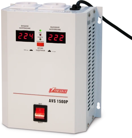 Стабилизатор POWERMAN AVS 1500P, ступенчатый регулятор, цифровые индик фото 1
