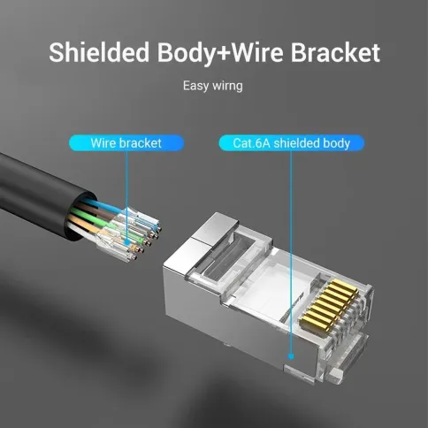 Коннектор Vention RJ45 (8p8c), FTP, cat. 6A, под витую пару, экраниров фото 3